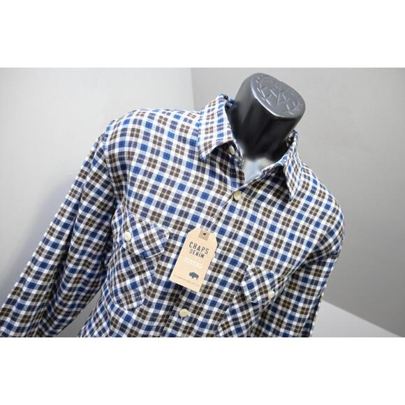 Chaps Ralph Lauren Rugged Fitted Flannel Shirt Plaid Button Up Mens Sz Large NWT - Picture 4 of 8